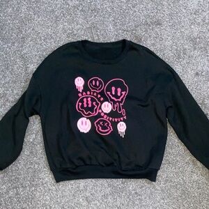 SHEIN black “radiate positivity” crewneck